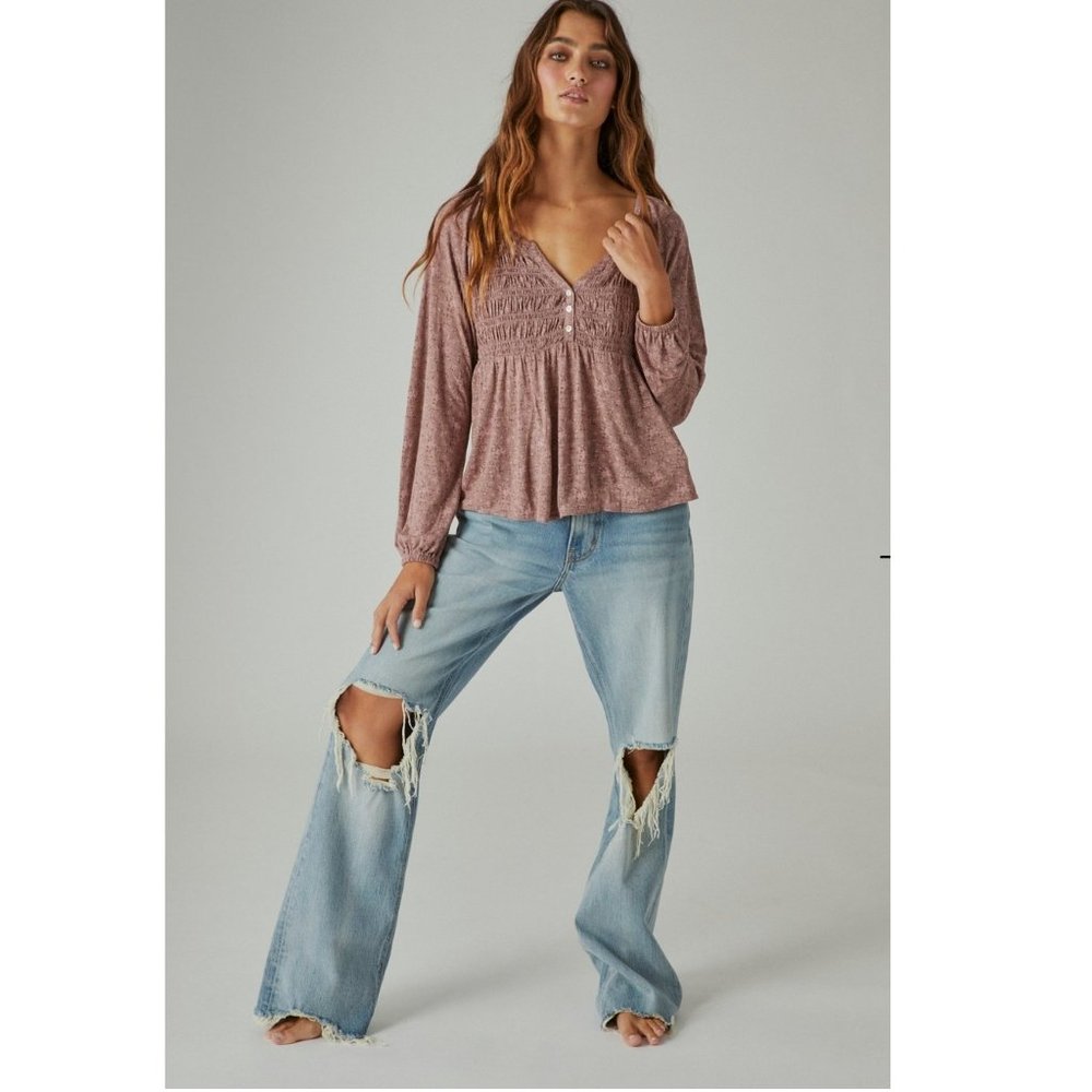 NEW Lucky Brand Peasant Top Women's Size S